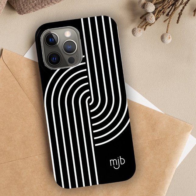 Coques Case-Mate iPhone Arc Concentré cool Moderne avec Monogramme (Créateur téléchargé)