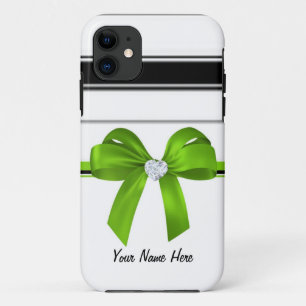 Case-Mate iPhone Case Arc de ruban et diamant de coeur de Bling [vert] -
