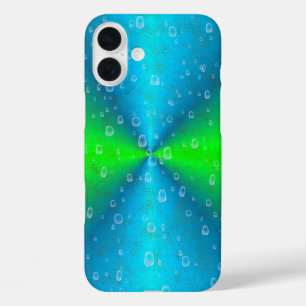 Coques iPhone 16 Plus Arc-en-ciel bleu vert dans la peau d'éléphant en c