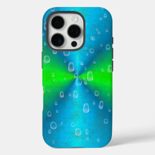 Coques iPhone 16 Pro Arc-en-ciel bleu vert dans la peau d'éléphant en c