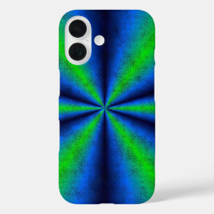 Coques iPhone 16 Arc-en-ciel bleu vert dans la peau d'éléphant en c