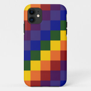 Coque iPhone 11 Arc-en-ciel Checkered
