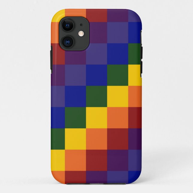 Coques Case-Mate iPhone Arc-en-ciel Checkered (Dos)