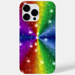 Coque Pour Pour iPhone 14 Pro Max Arc-en-ciel en cuir d'éléphant optik, gouttes d'ea
