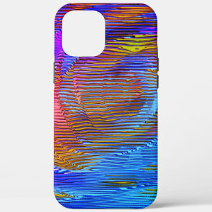 Case-Mate iPhone Case Arc-en-ciel en spirale rose avec relief et rayures