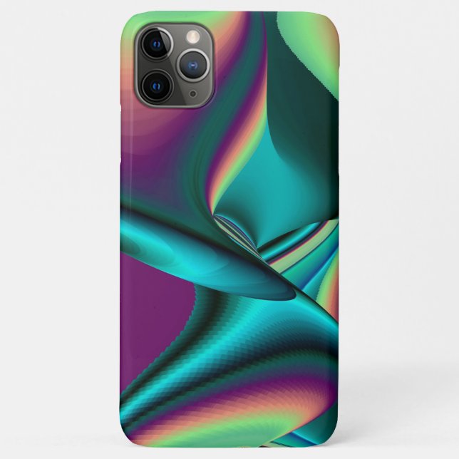 Coques Case-Mate iPhone Arc-en-ciel métallique Abstrait futuriste (Dos)