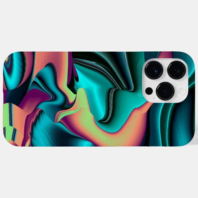 Coques Case-Mate iPhone Arc-en-ciel métallique Abstrait futuriste (Verso (horizontal))