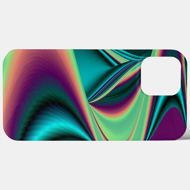 Coques Case-Mate iPhone Arc-en-ciel métallique Abstrait futuriste (Verso (horizontal))