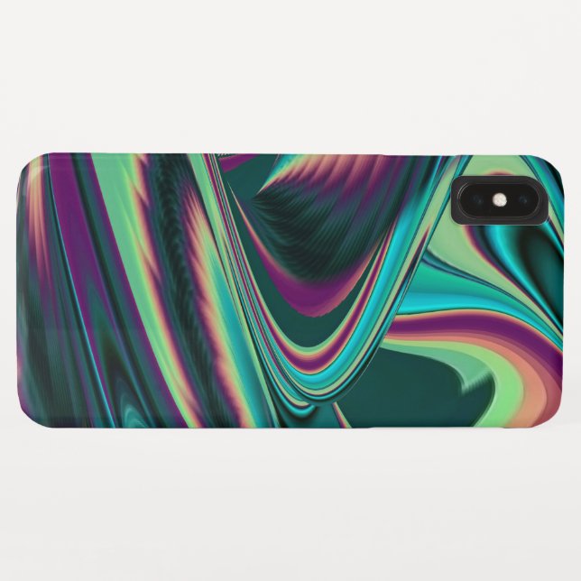 Coques Case-Mate iPhone Arc-en-ciel métallique Abstrait futuriste (Dos (Horizontal))