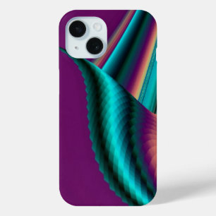 Coque Pour iPhone 15 Arc-en-ciel métallique Abstrait futuriste