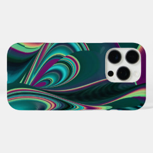 Coques iPhone 16 Pro Arc-en-ciel métallique Abstrait futuriste