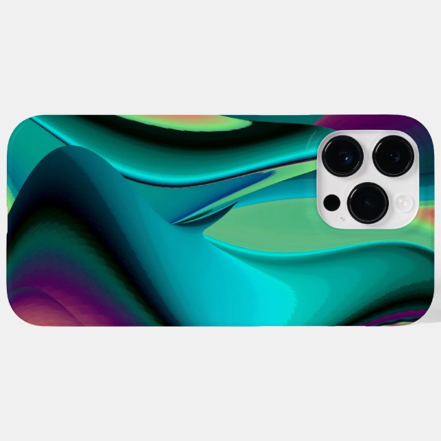Coques Case-Mate iPhone Arc-en-ciel métallique Abstrait futuriste (Verso (horizontal))