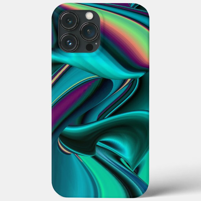 Coques Case-Mate iPhone Arc-en-ciel métallique Abstrait futuriste (Verso)