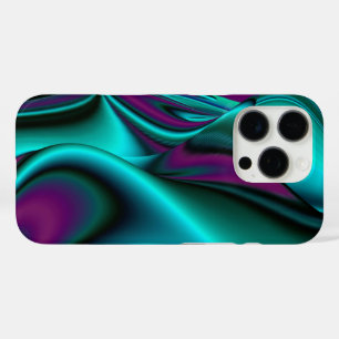 Coques iPhone 16 Pro Arc-en-ciel métallique Abstrait futuriste
