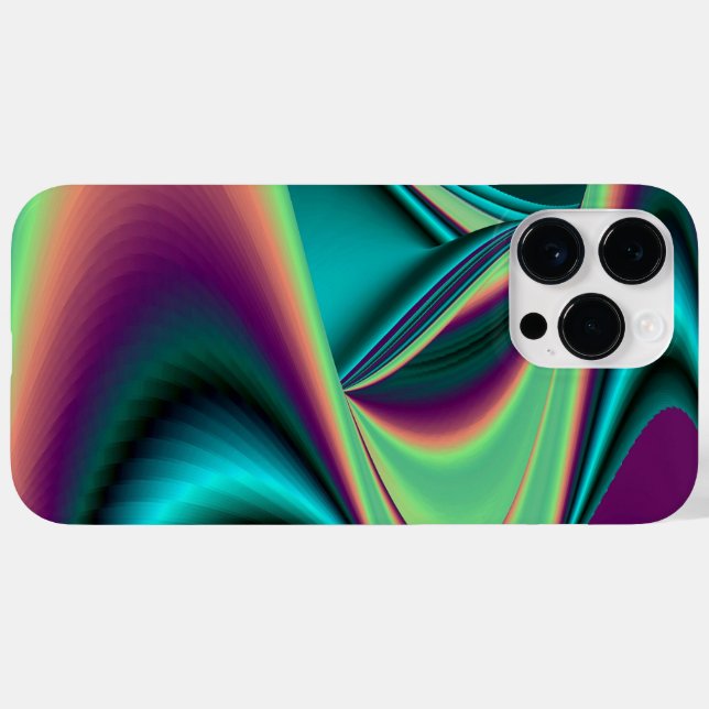 Coques Case-Mate iPhone Arc-en-ciel métallique Abstrait futuriste (Verso (horizontal))