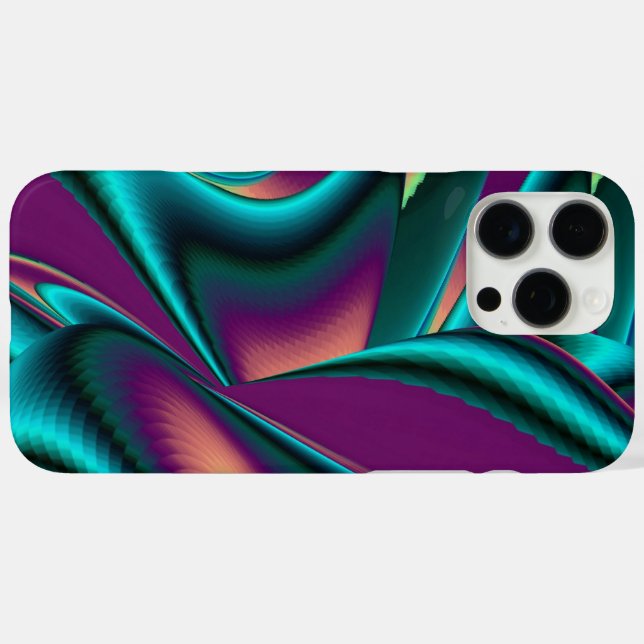 Coques Case-Mate iPhone Arc-en-ciel métallique Abstrait futuriste (Verso (horizontal))