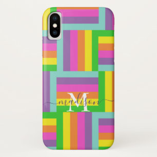 Case-Mate iPhone Case Arc-en-ciel moderne Abstrait Nom de script Monogr