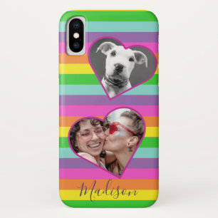 Case-Mate iPhone Case Arc-en-ciel moderne Nom du script de photo Monogra
