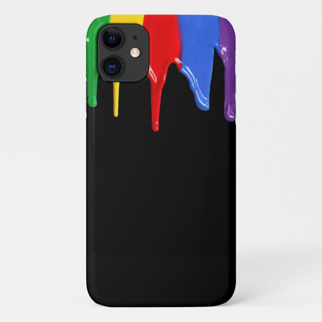 Coques Case-Mate iPhone Arc-en-ciel Peint les gouttes (Dos)