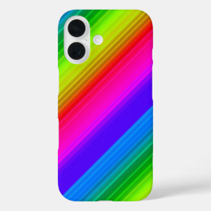 Coques iPhone 16 Arc-en-ciel rayé