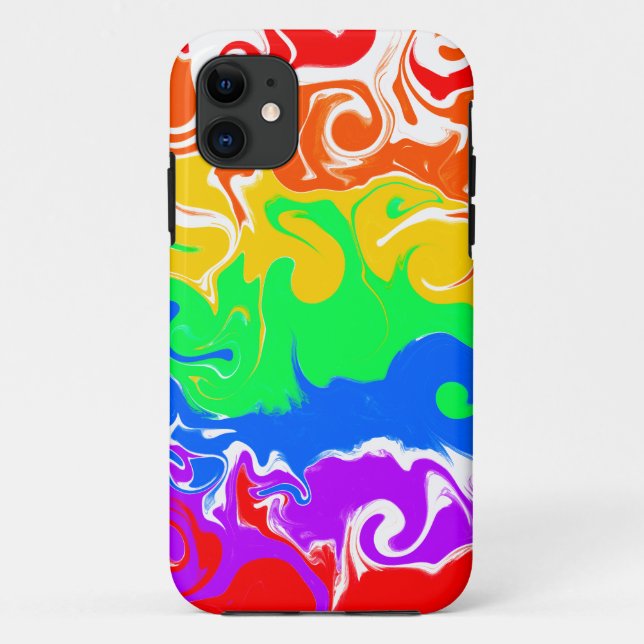 Coques Case-Mate iPhone Arc-en-ciel torsade l'art Abstrait fluide (Dos)