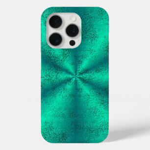 Coque iPhone 15 Pro Arc-en-ciel vert en cuir d'éléphant Optik