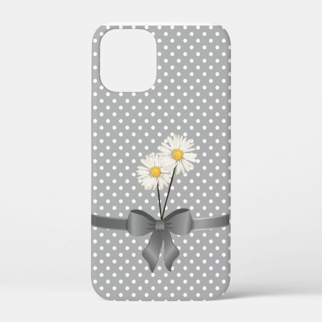 Coques Case-Mate iPhone arc gris et marguerites sur pois (Verso)