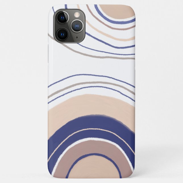 Coques Case-Mate iPhone Arches Boho Abstraites - Bleu et Beige (Dos)