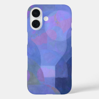 Coques iPhone 16 Arches de minuit - Indigo Géométrie Abstraite