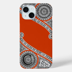 Coque Pour iPhone 15 ARCHITECTURE RENAISSANCE Monogramme rouge orange