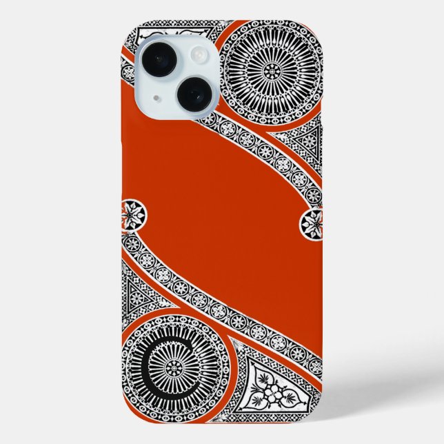Coques Case-Mate iPhone ARCHITECTURE RENAISSANCE Monogramme rouge orange (Verso)