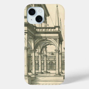 Coque Pour iPhone 15 Architecture vintage, Cour romaine avec Colonnes