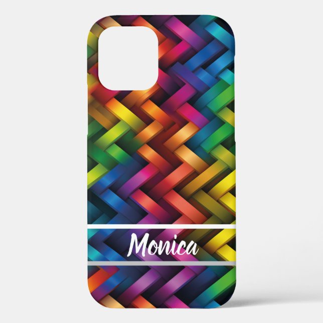 Coques Case-Mate iPhone Arcoíris de Geometría Vibrante (Verso)