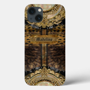 iPhone 13 Coque Arcos Léopard Monogramme dur