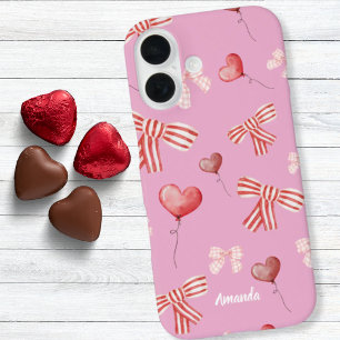 Coques iPhone 16 Arcs et ballons en forme de cœur pour la Saint-Val