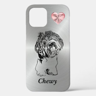 Case-Mate iPhone Case Argent avec Coeur rose Chih Tzu Chien iPhone 12 Co
