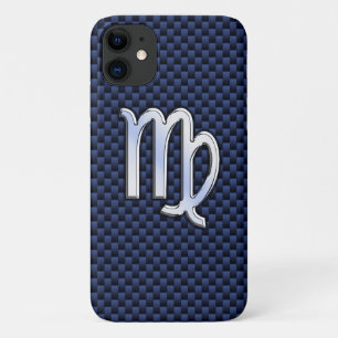 Case-Mate iPhone Case Argent Chrome Virgo Zodiac Connexion Décor bleu ma