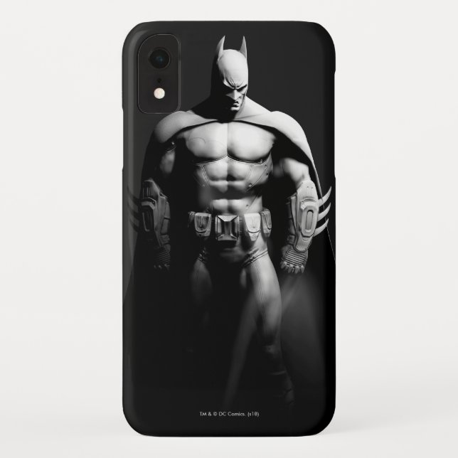 Coques Case-Mate iPhone Arkham | Pose large noir et blanc Batman (Dos)