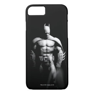 Coque iPhone 8/7 Arkham   Pose large noir et blanc Batman