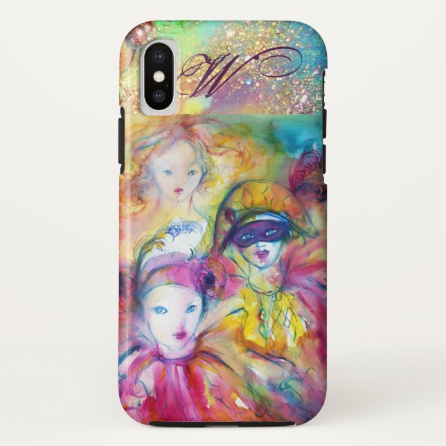 COQUES Case-Mate iPhone ARLECCHINO PIERO ET COLOMBINA / MONOGRAMME (Dos)