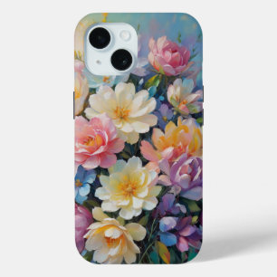 Coque Pour iPhone 15 Arrangement de fleurs peint
