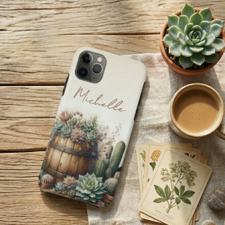 Case-Mate iPhone Case Arrangement Rustique De Succulents Et Cactus