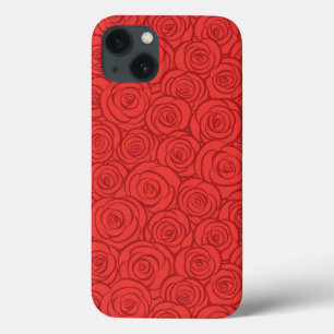 iPhone 13 Coque Arrière - plan abstrait de roses rouges