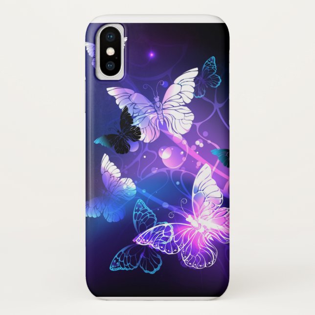 Coques Case-Mate iPhone Arrière - plan avec papillons de nuit (Dos)