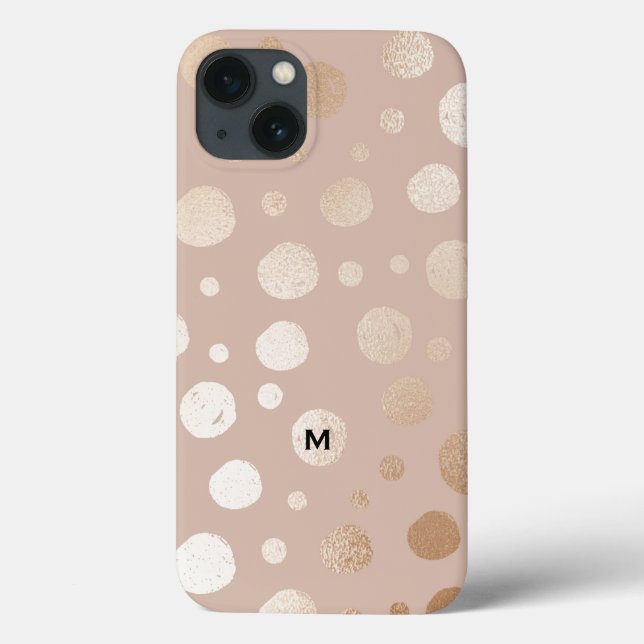 Coques Case-Mate iPhone Arrière - plan beige chatoyant cercles motif (Verso)