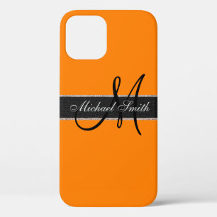 Case-Mate iPhone Case Arrière - plan couleur monogramme orange (SAE-ECE)