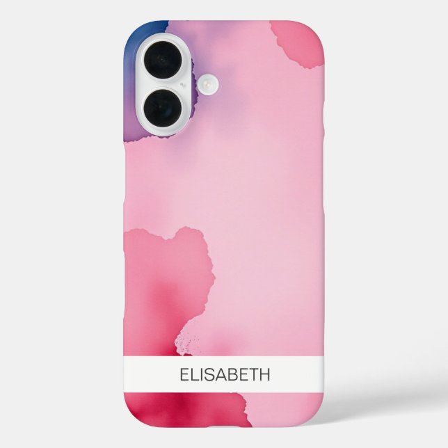 Coques Case-Mate iPhone Arrière - plan d'aquarelle artistique | Votre nom (Verso)