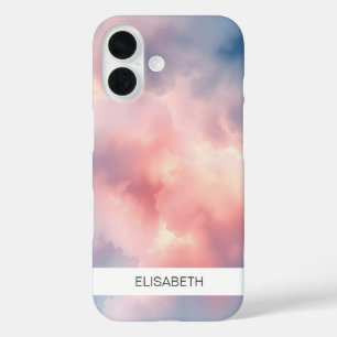 Coques iPhone 16 Arrière - plan d'aquarelle artistique Votre nom