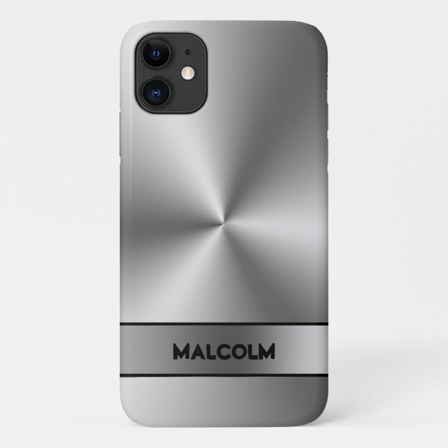 Coques Case-Mate iPhone Arrière - plan d'argent métallique (Dos)