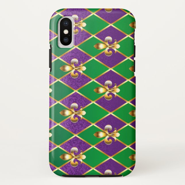 Coques Case-Mate iPhone Arrière - plan de bijoux Mardi Gras (Dos)